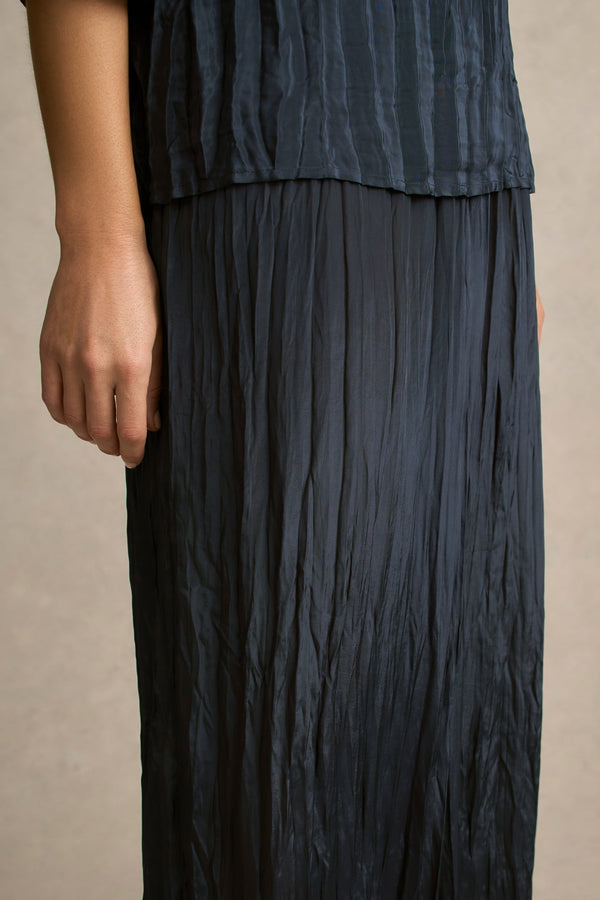 Crinkle Textured 7/8 Pant - Ink