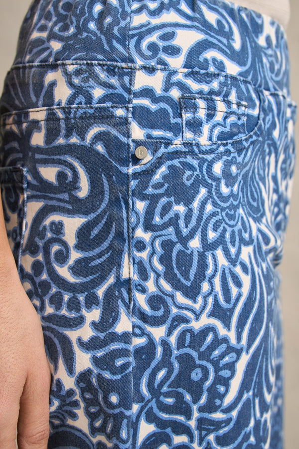 Bengajean® 7/8 Wide Leg - Azure Opulence Print