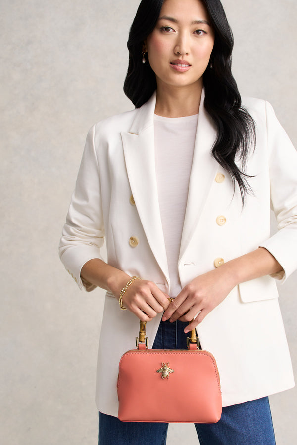 Bamboo Handle Handbag - Blush