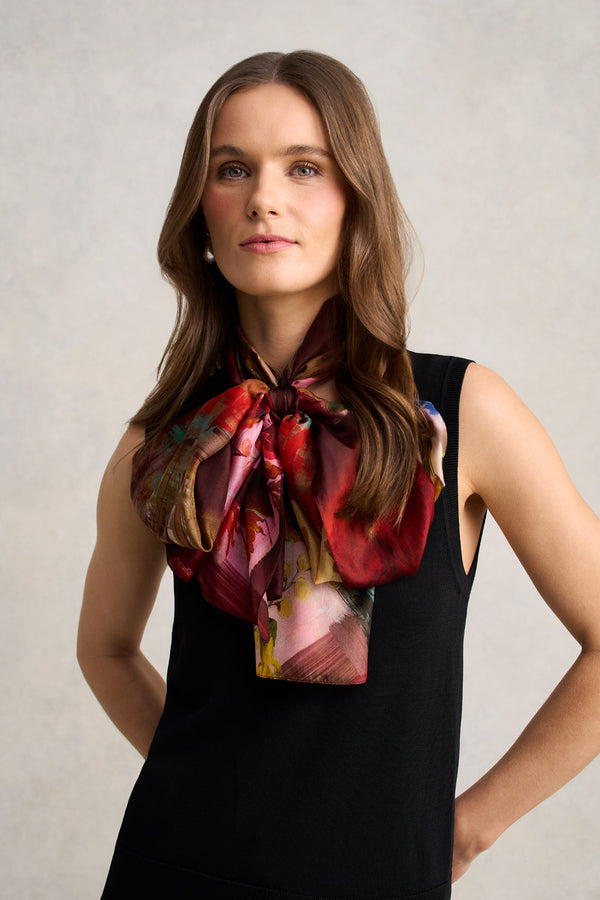 Spring Floral Scene Scarf – Multicolour