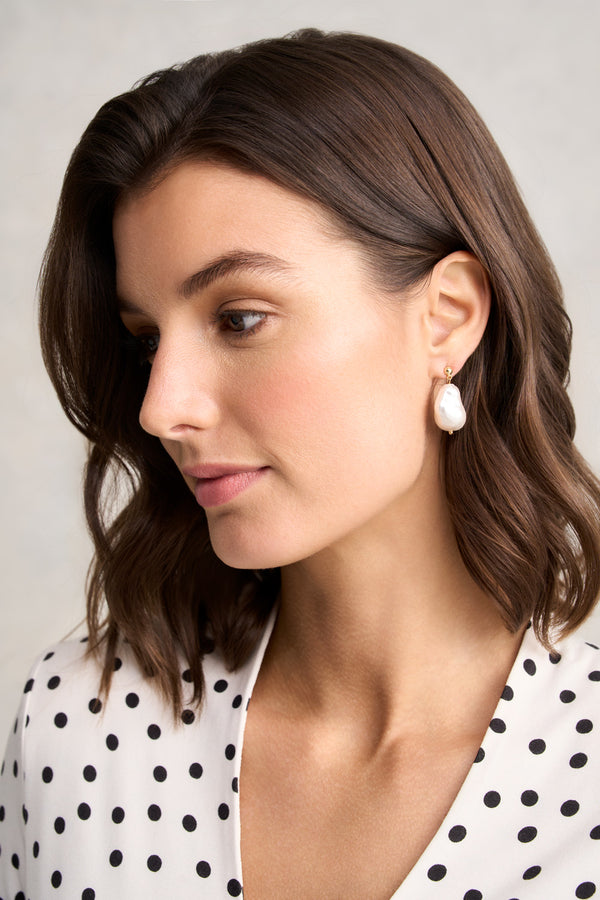 Baroque Pearl Studs – Cream