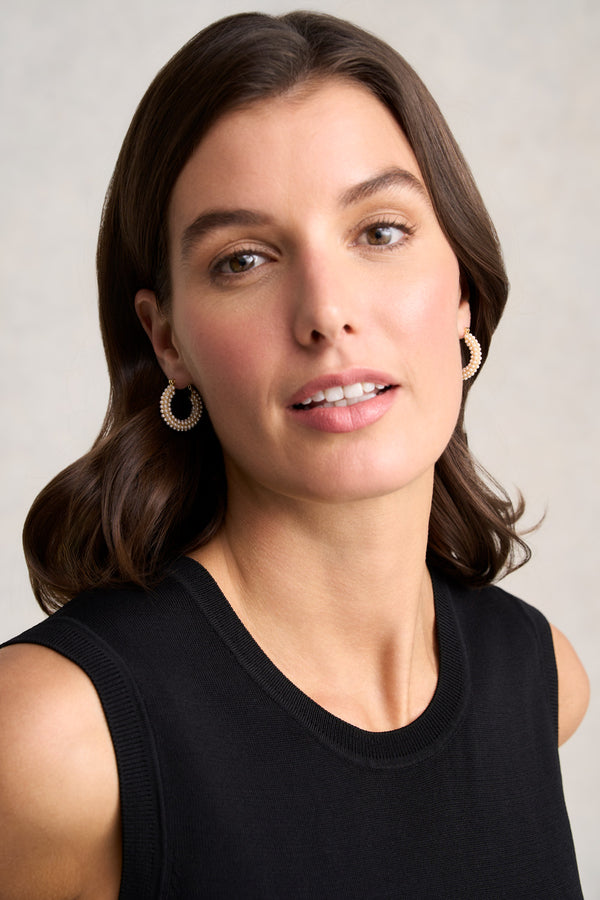 Pearl Hoops – Cream