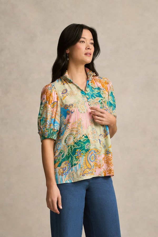 Printed Rayon Blouse - Paisley Medley