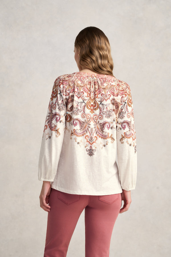 Printed Jersey Top - Intricate Paisley