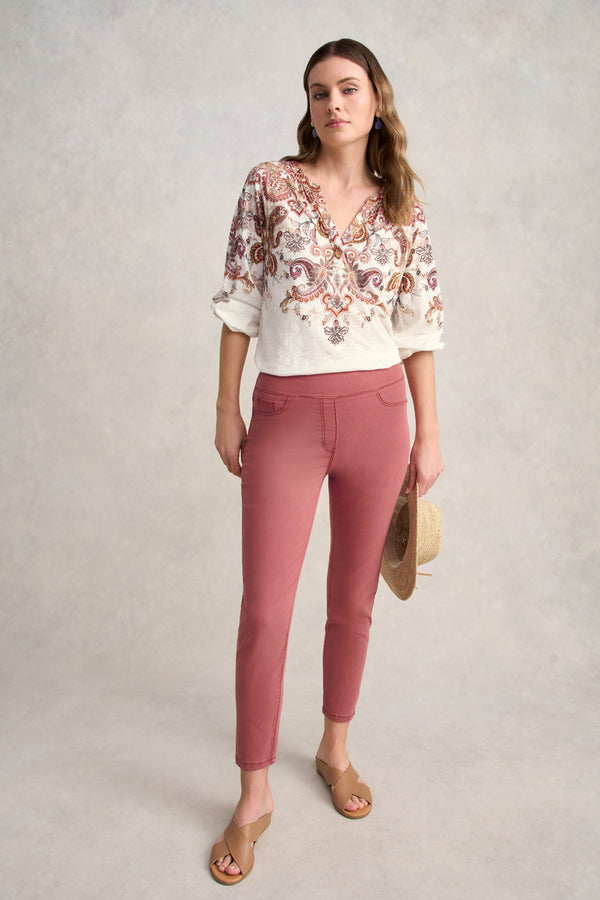 Printed Jersey Top - Intricate Paisley