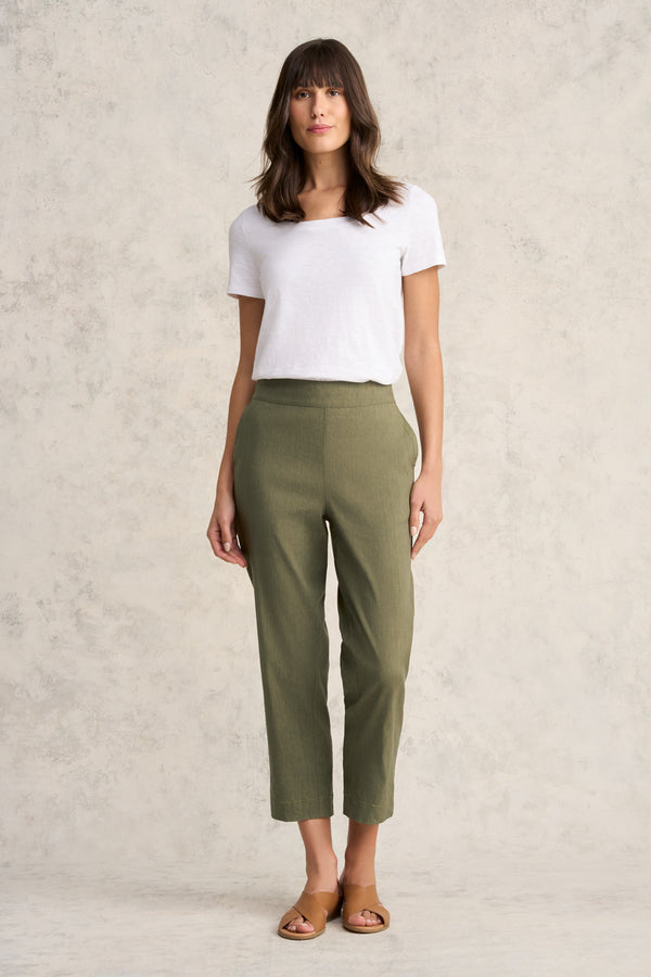 Ankle Length Tapered Pant - Khaki