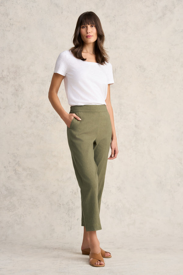 Ankle Length Tapered Pant - Khaki