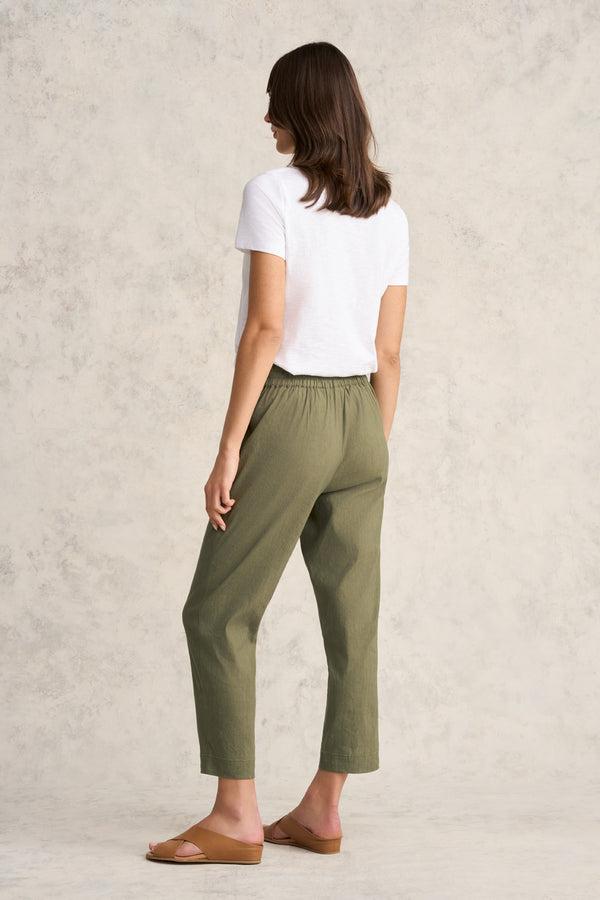 Ankle Length Tapered Pant - Khaki