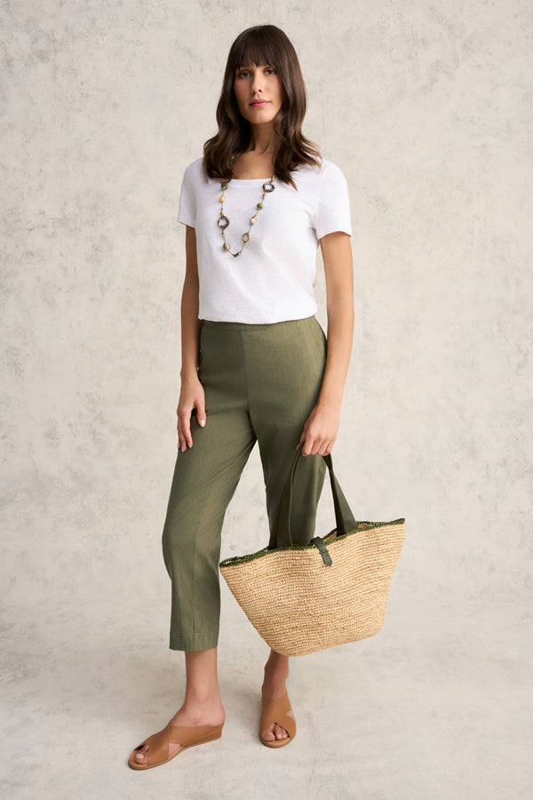 Ankle Length Tapered Pant - Khaki