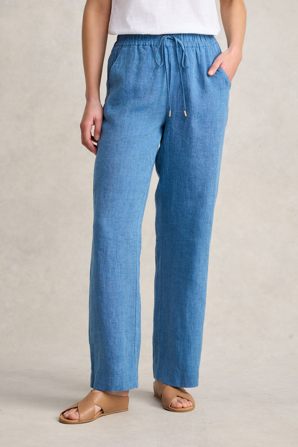 Wide Leg Full Length Pant – Denim Chambray