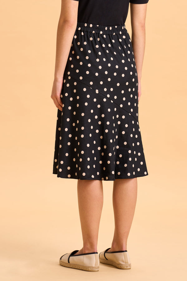 Polka Dot Linen Skirt