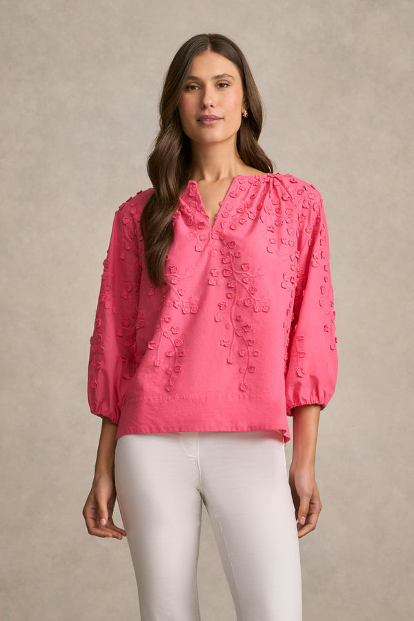 3D Texture Blouse - Hot Pink