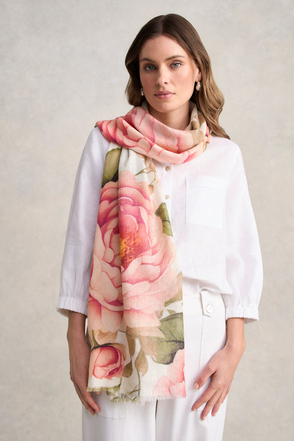 Metallic Floral Scarf – Multicolour