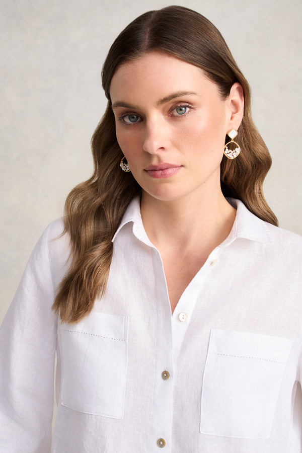 Floral Garden Earrings – Cream