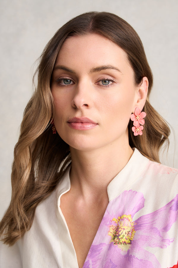 Pink Floral Earrings – Pink