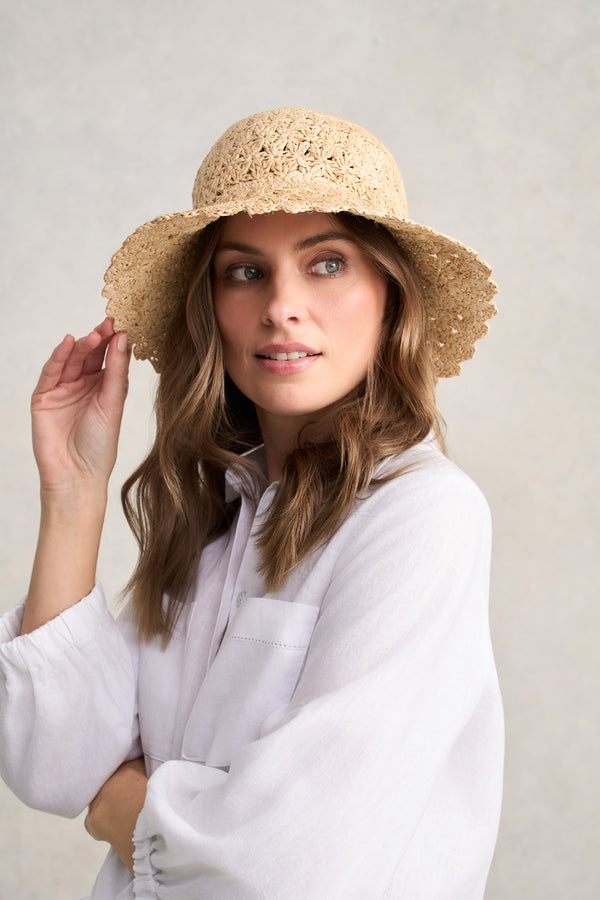 Crochet Raffia Hat – Natural