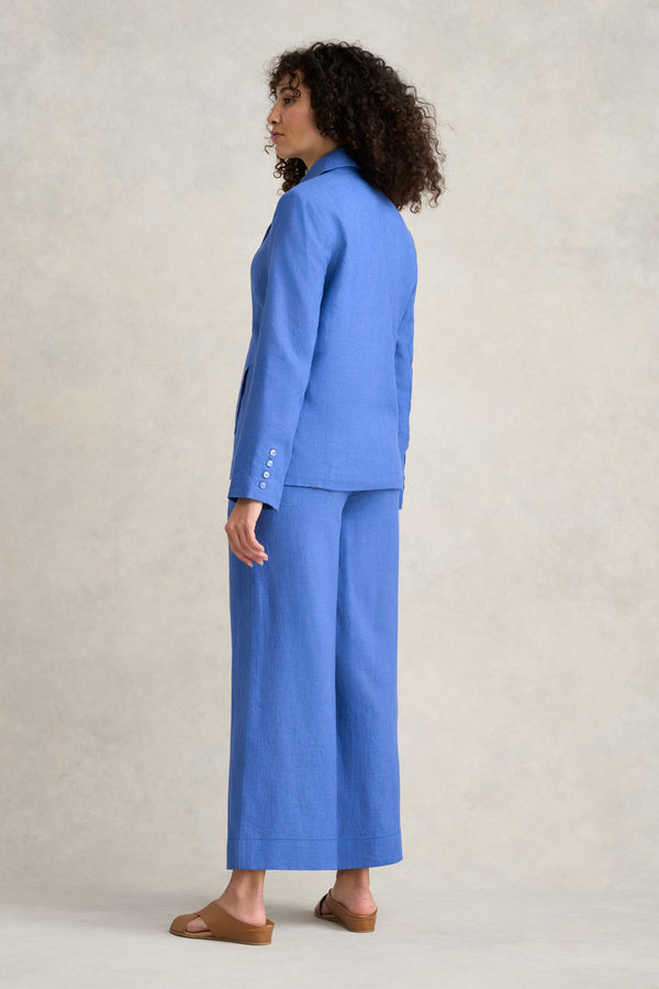 Linen Jacket - Cobalt Cross Dye