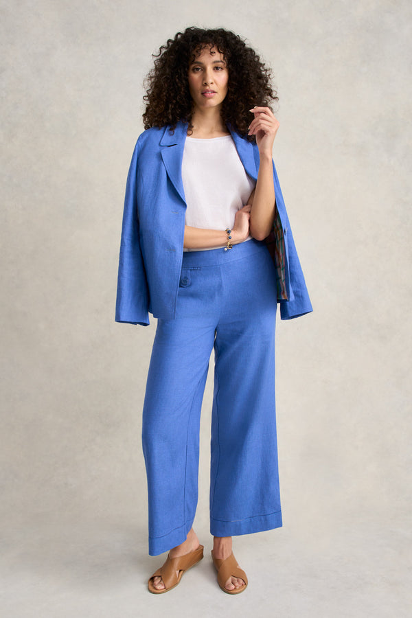 Linen Jacket - Cobalt Cross Dye