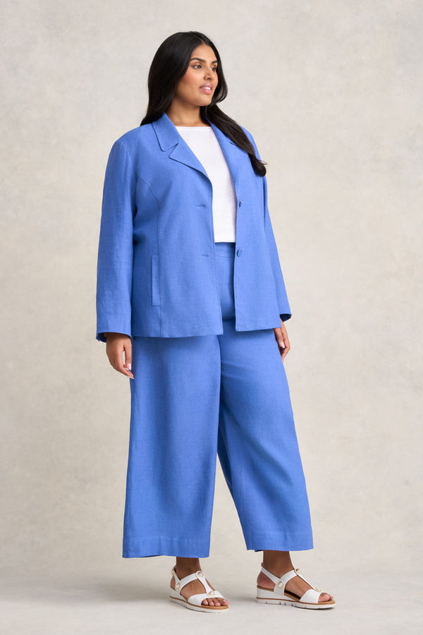 Linen Jacket - Cobalt Cross Dye