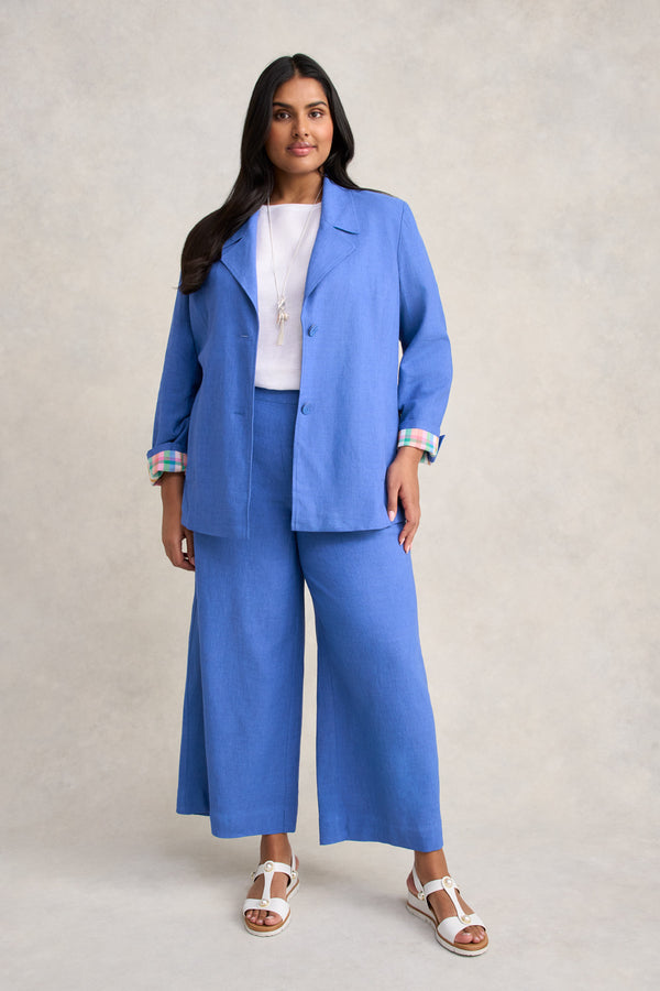 Linen Jacket - Cobalt Cross Dye