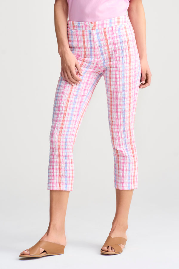 Gingham Capri Pant - Pastel Check