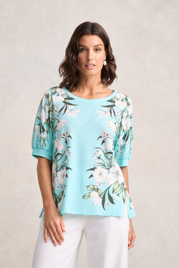 Printed Button Detail T-Shirt – Placement Print