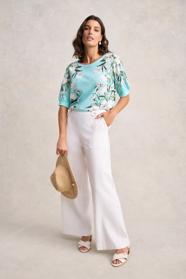 Printed Button Detail T-Shirt – Placement Print