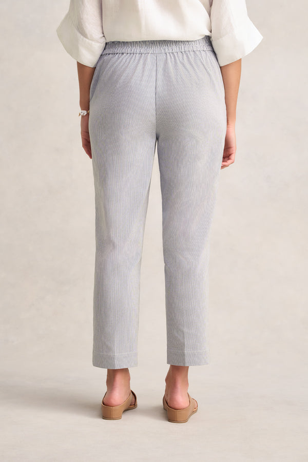 Tapered Leg 7/8 Pant – Slate White Stripe