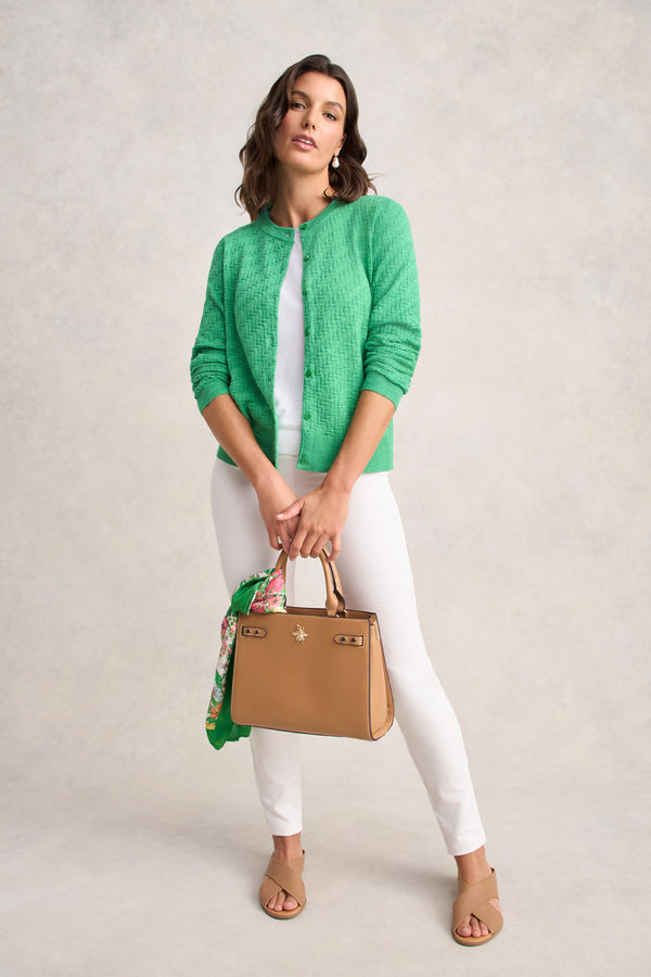 Textured Knit Cardigan – Emerald