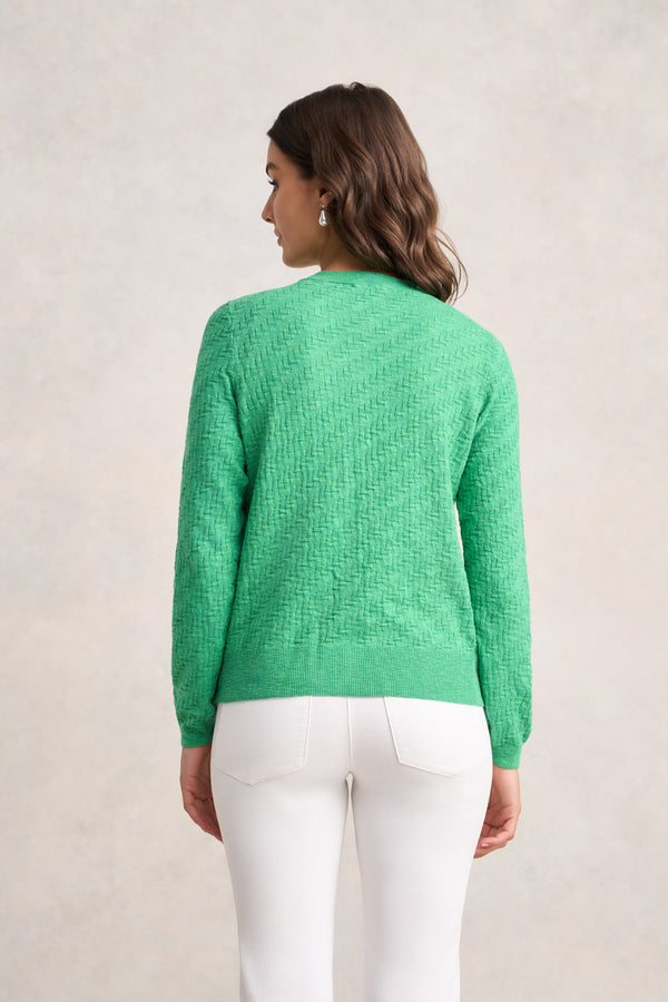 Textured Knit Cardigan – Emerald