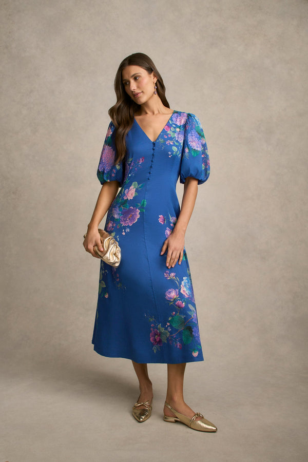 Border Print Dress - Blooms Border Print