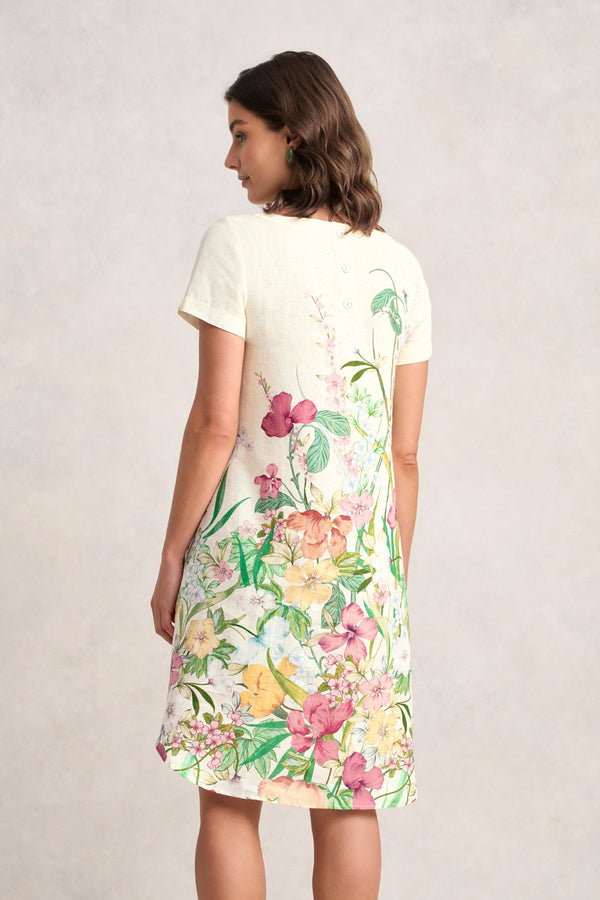 Printed French Linen Dress – Botanical Print