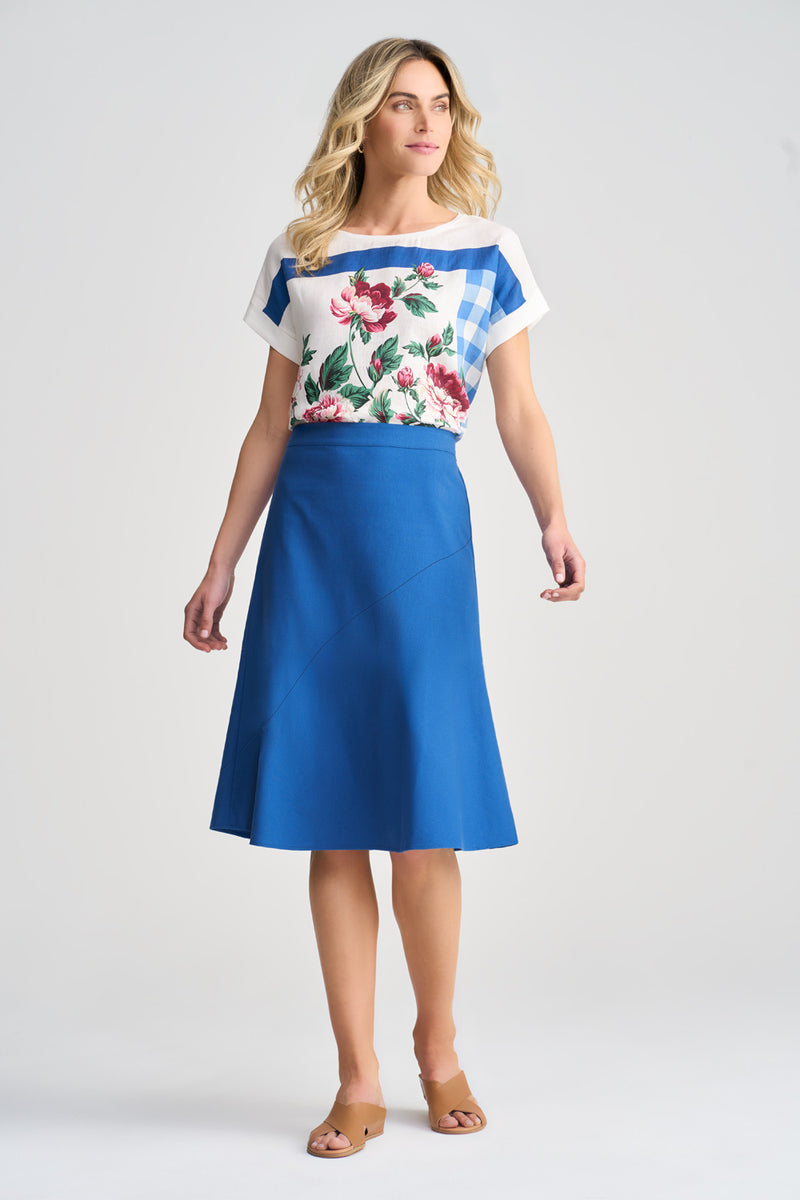 Shop Now for Linen Skirt in Australia Blue Illusion