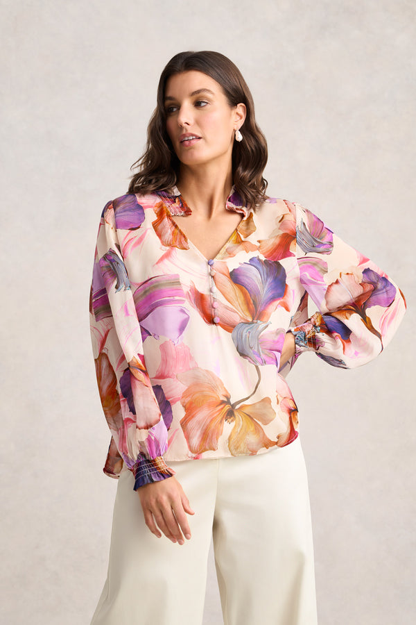 Georgette Floral Blouse – Impasto Floral Print
