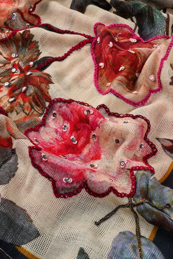 Bold Winter Bloom Scarf - Multicolour