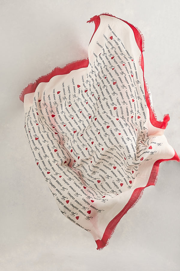 Love Language Square Scarf - Rouge