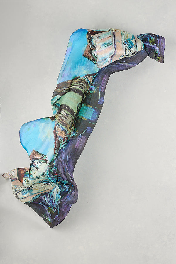 Parisian Street Scape Silk Scarf - Multicolour