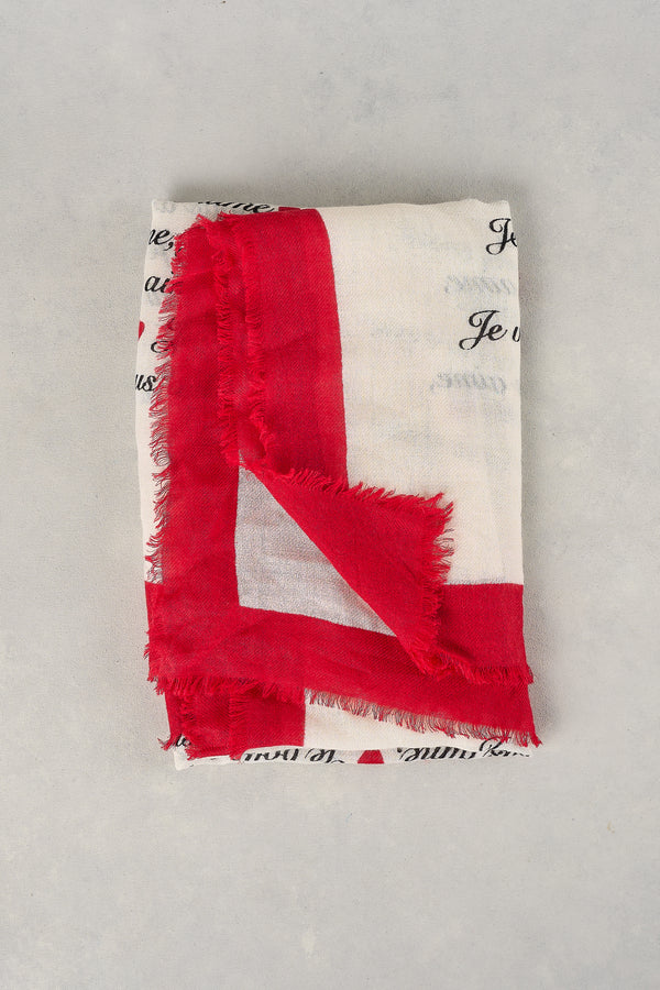 Love Language Square Scarf - Rouge
