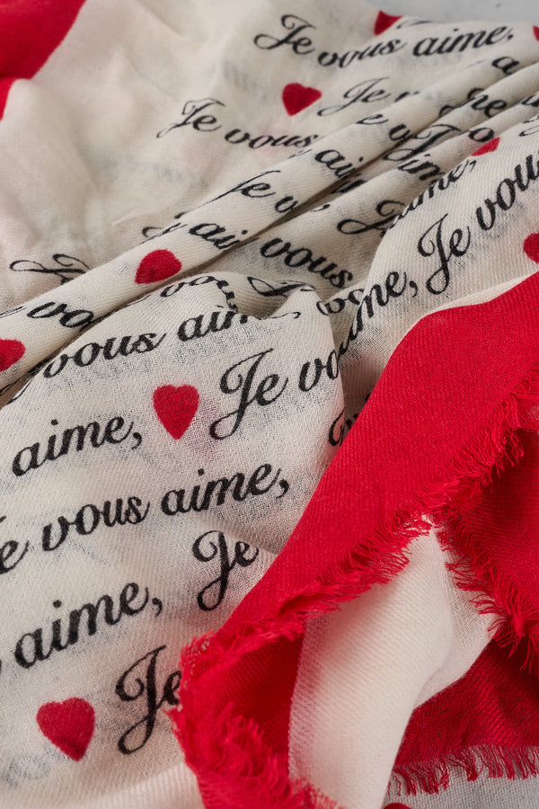 Love Language Square Scarf - Rouge