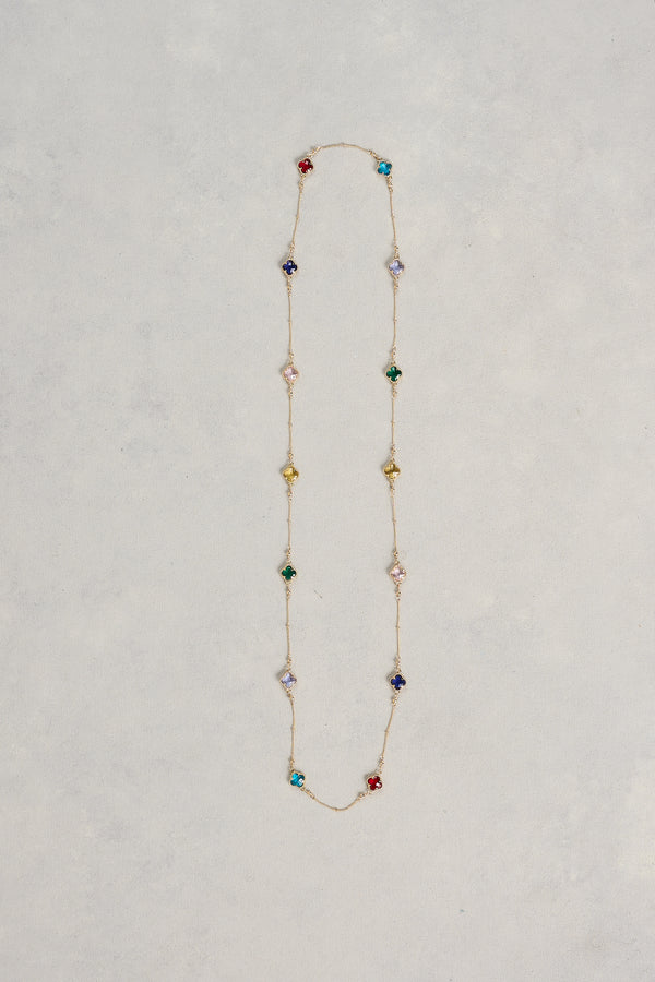 Coloured Clover Necklace - Multicolour