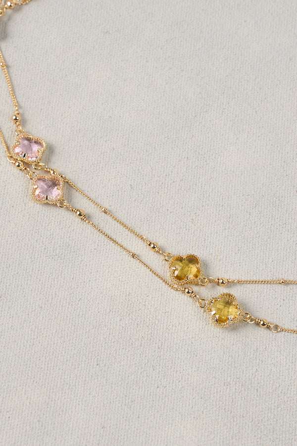 Coloured Clover Necklace - Multicolour