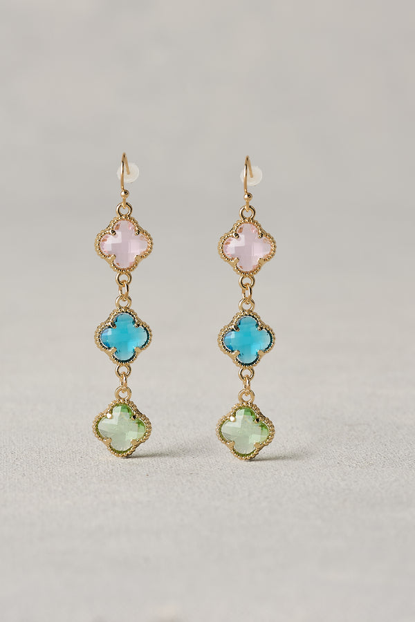 Coloured Clover Earrings - Multicolour