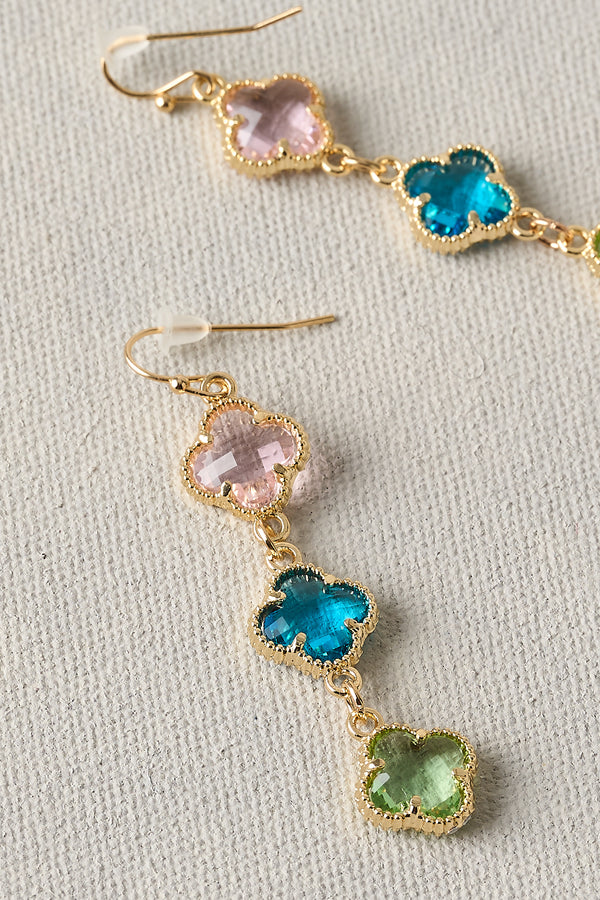 Coloured Clover Earrings - Multicolour
