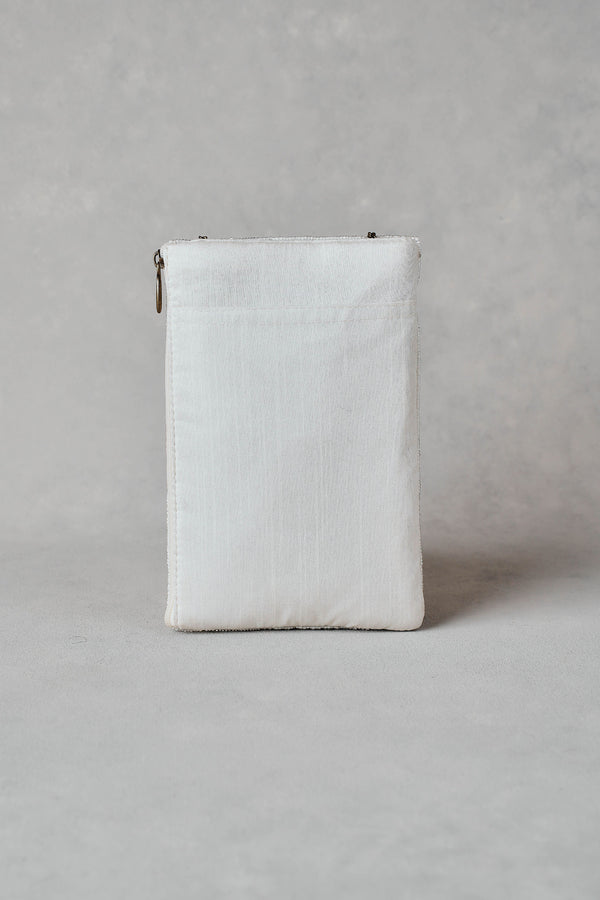 Monochrome Beaded Mini Clutch - Black