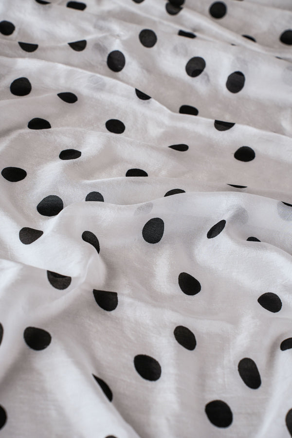 Polka Dot Scarf – Cream & Black