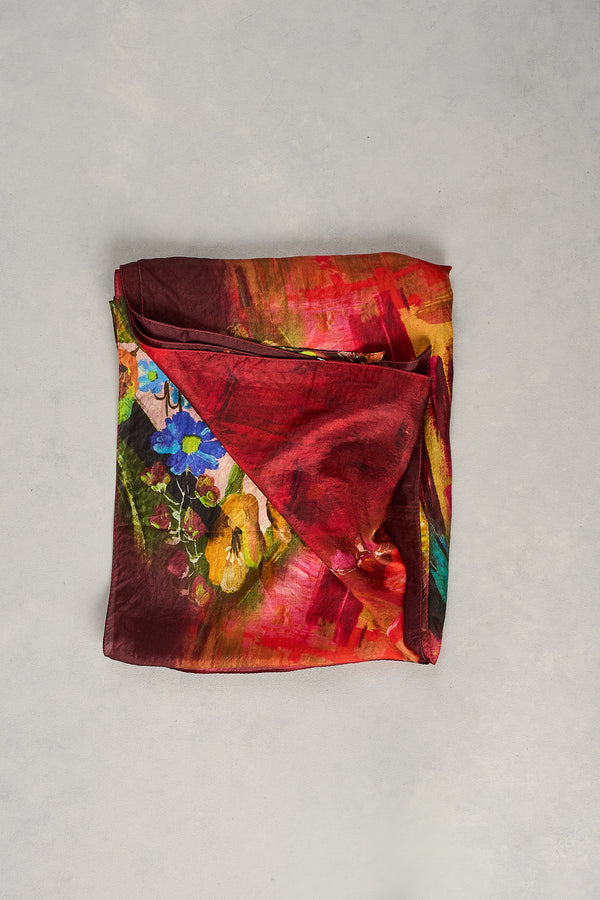 Spring Floral Scene Scarf – Multicolour