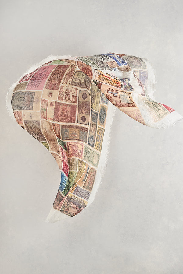 Vintage Stamp Scarf – Multicolour