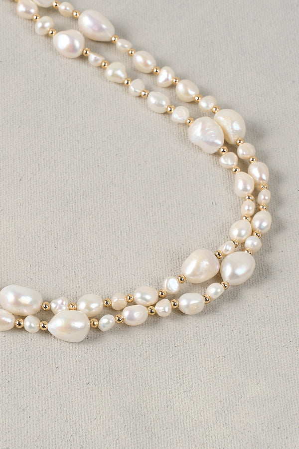 Long Pearl Necklace – Cream