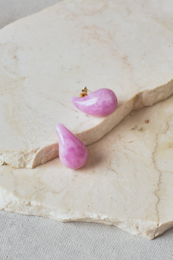 Resin Tear Studs – Pink