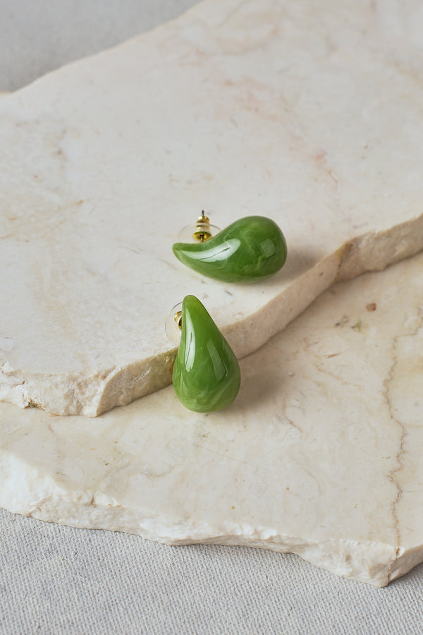 Resin Tear Studs – Sage